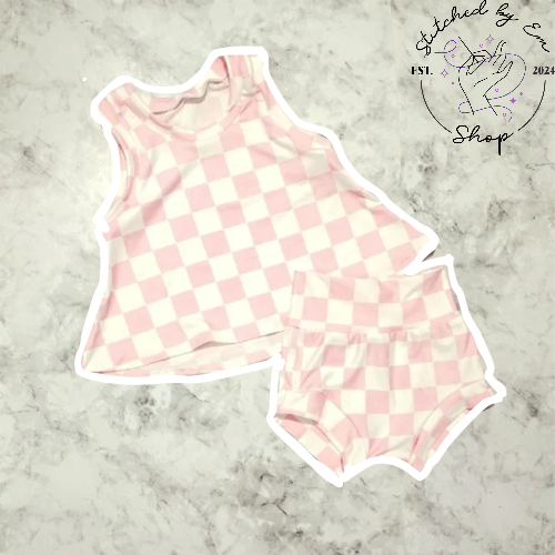 Pink Checker Set 12/18m